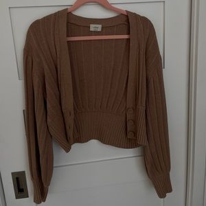 Aritzia cardigan in camel / brown